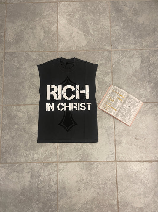 RICH IN CHRIST NO SLEEVE TEE